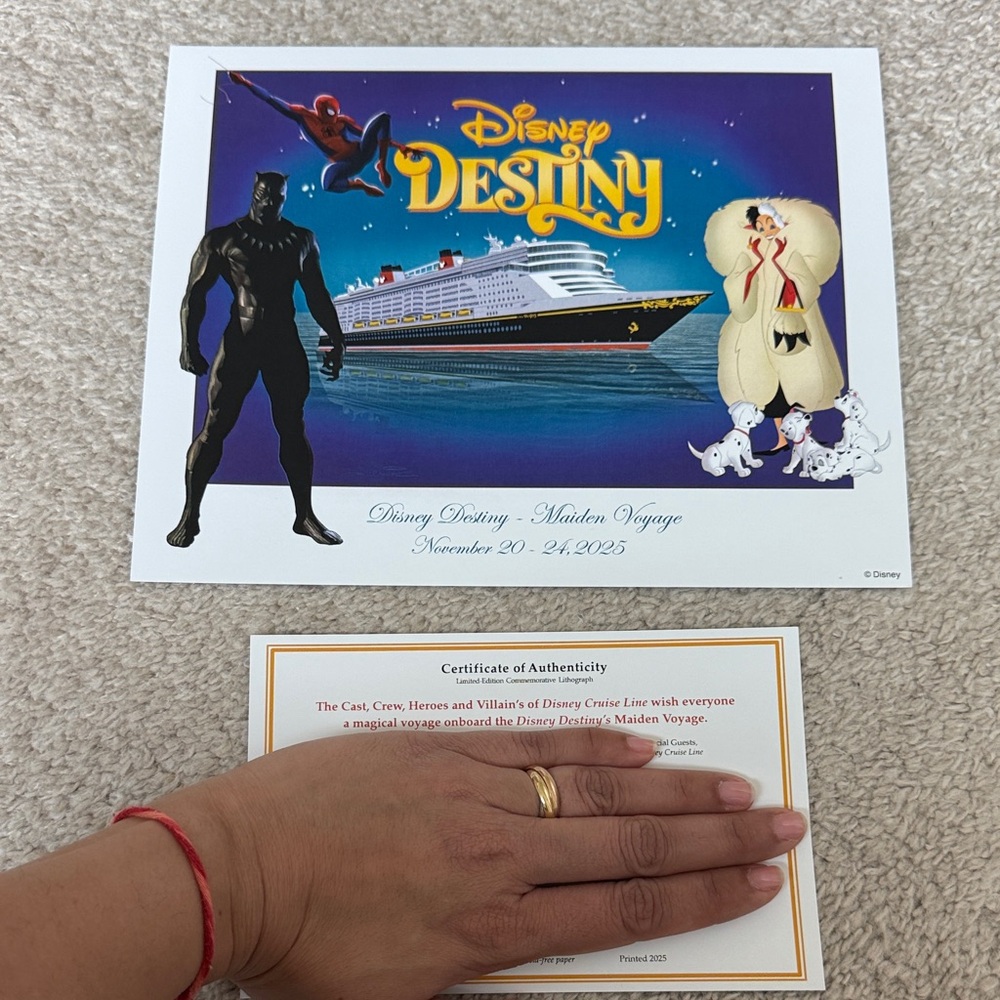 Disney Destiny Cruise Adventure Poster - Blue and Gold